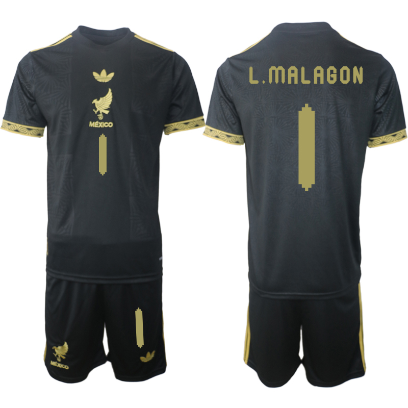 Men 2025-2026 National Team Season Mexico Black #1 Soccer Jersey